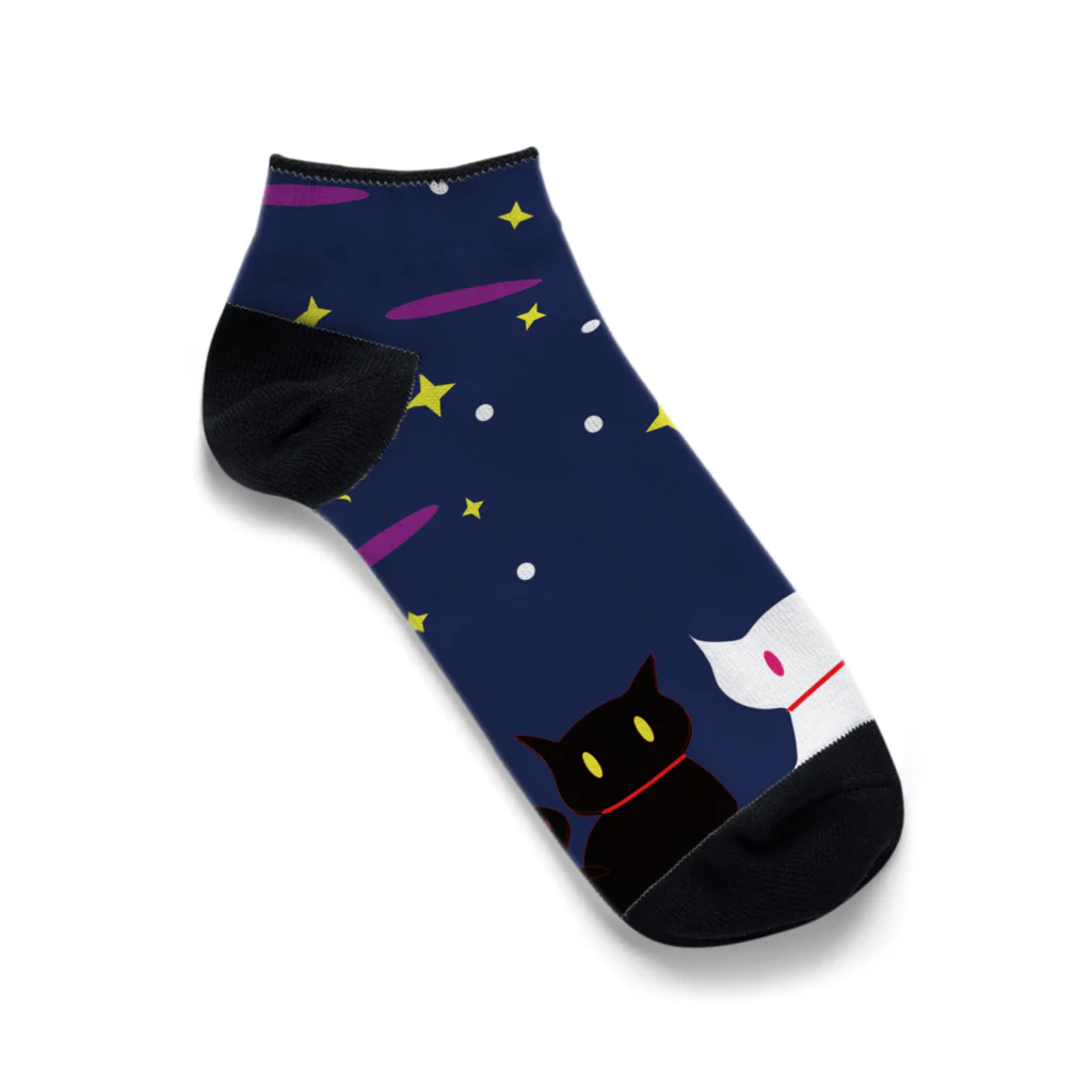 Amasyuiroのmagboxシリーズ　猫月夜 Ankle Socks