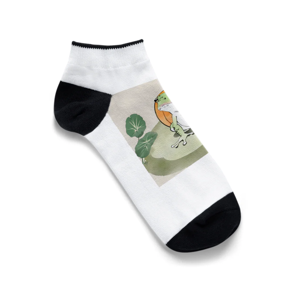 aoking_の和カエルかぼちゃ2 Ankle Socks