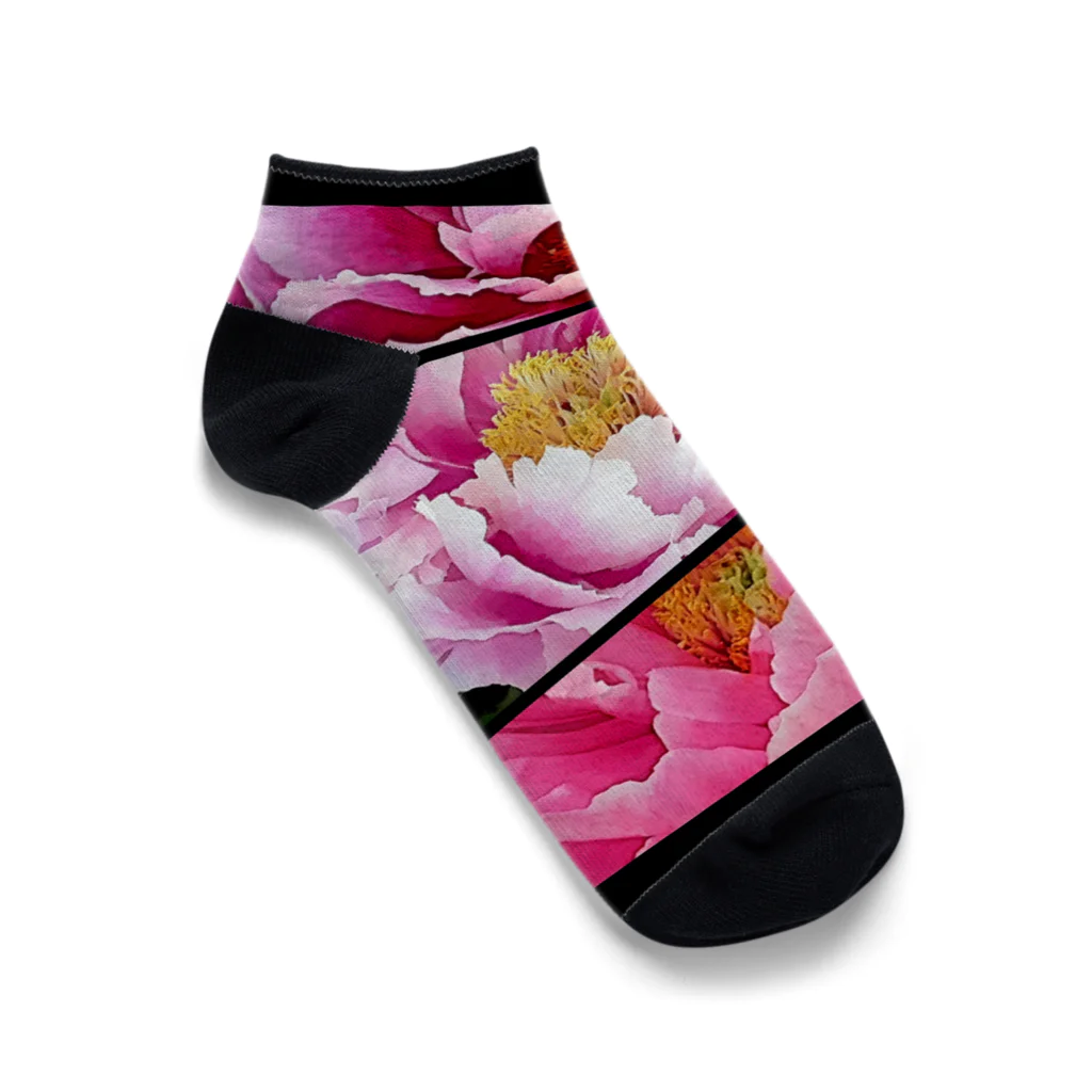 Hanamusubi001の牡丹柄Tシャツ Ankle Socks