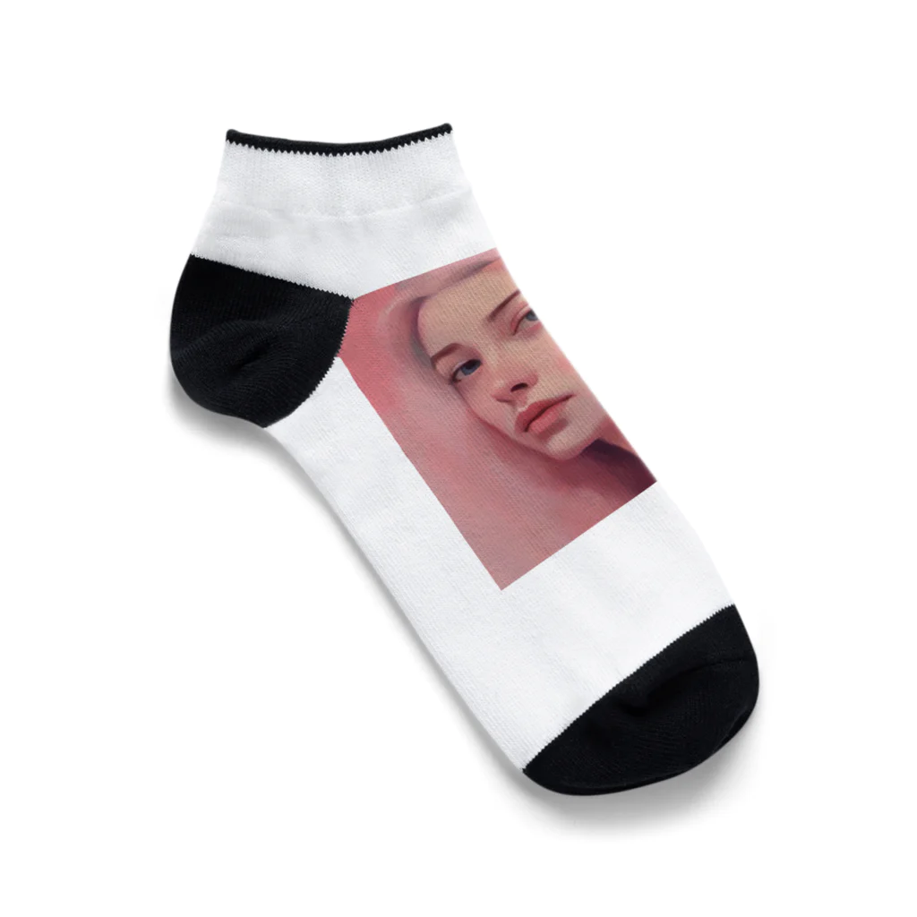 k-famのピンクのチーク美女 Ankle Socks