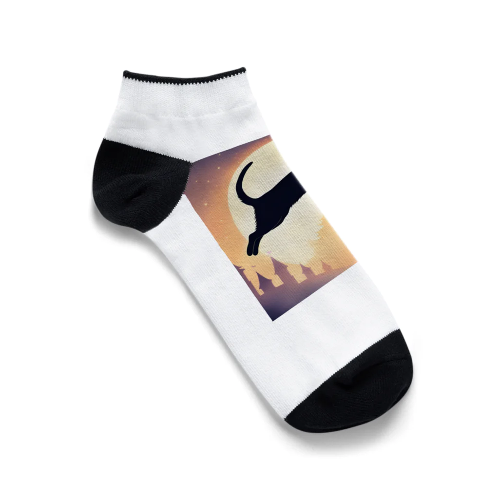 toto012の猫のシルエットグッズ Ankle Socks