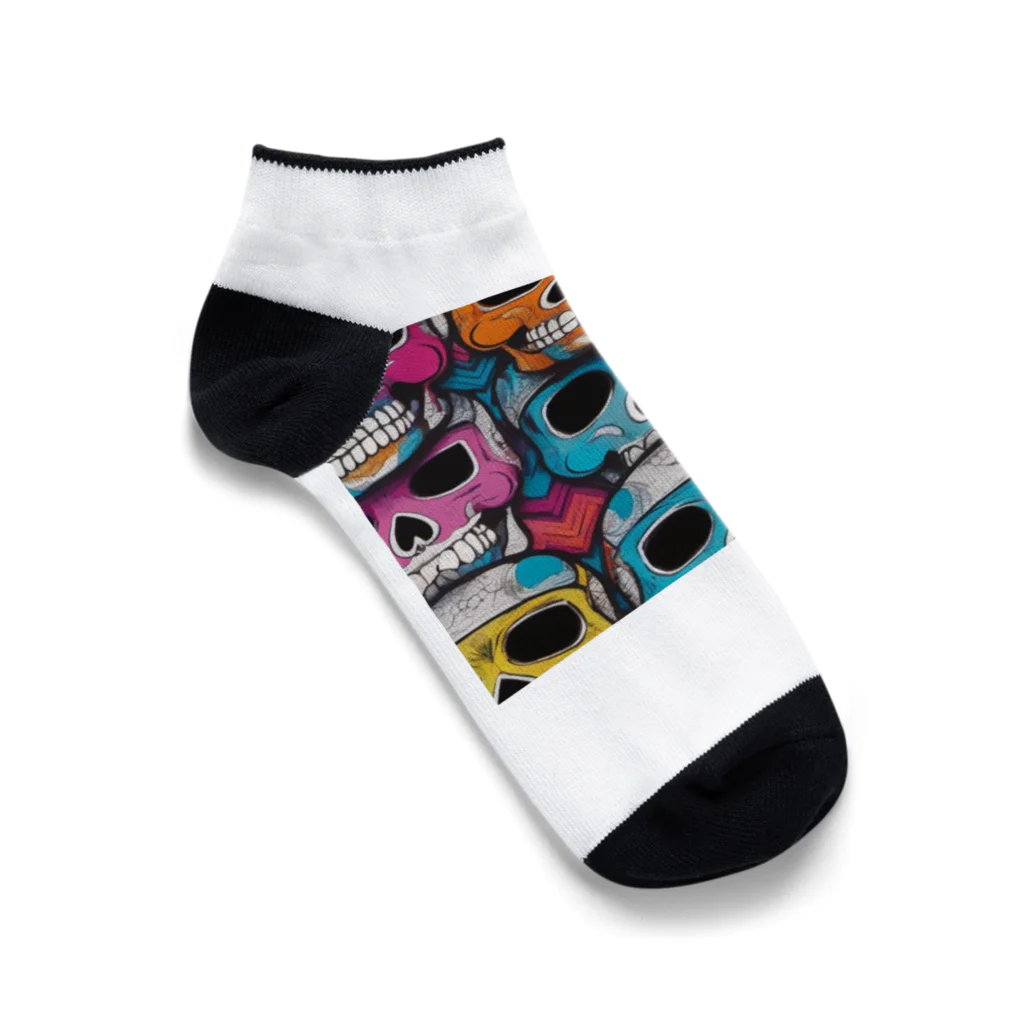 BUTUx2のぽっぷスカル Ankle Socks