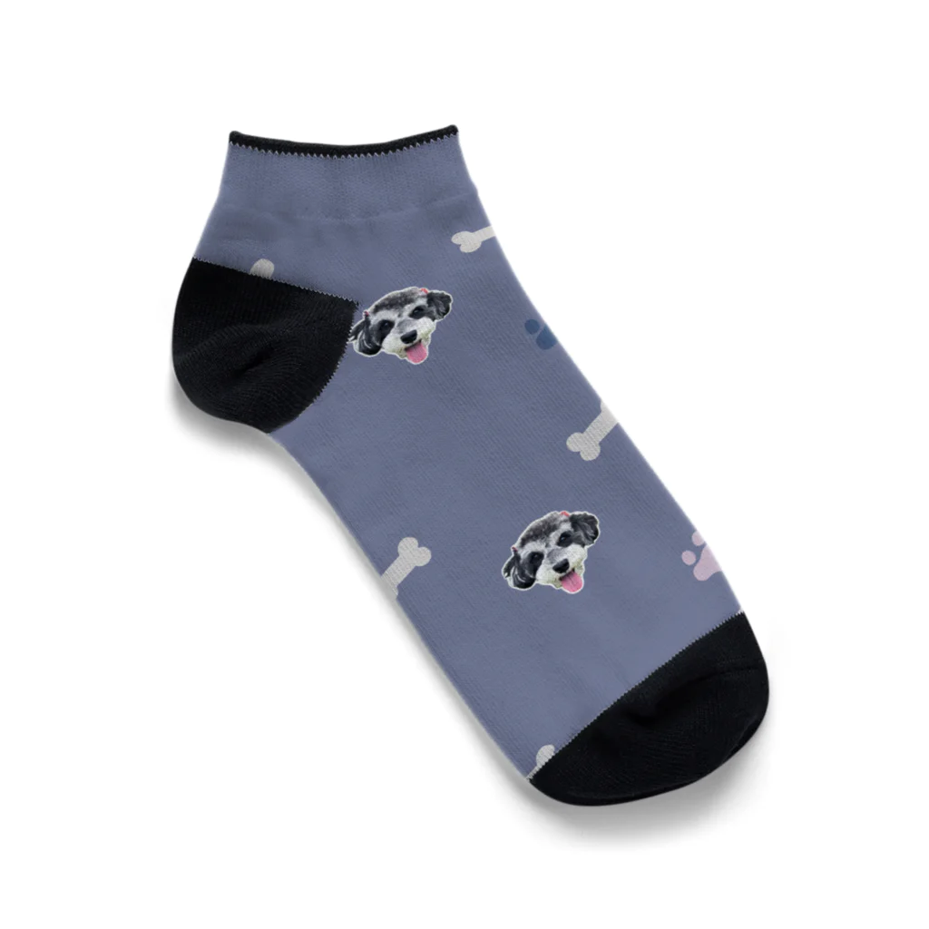 floppybiboのシュナウザー犬の靴下(紫) Ankle Socks