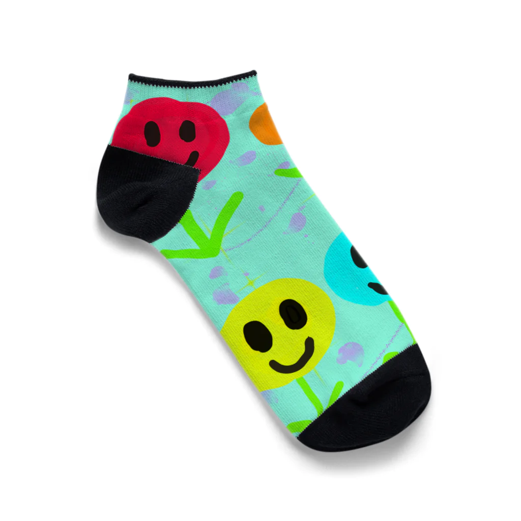 pasonkoのニコニコ花 Ankle Socks