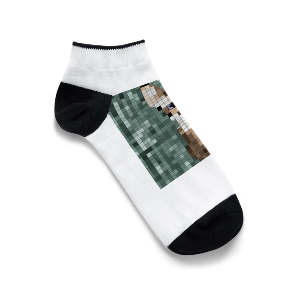 kindonesiaのドット絵のヒマラヤンキャット Ankle Socks