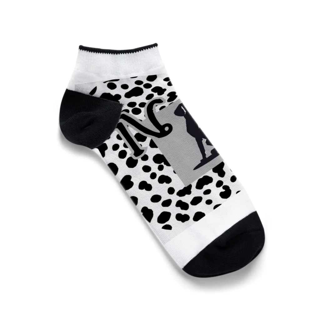 &AIのピクセルアートダルメシアン 5 Ankle Socks