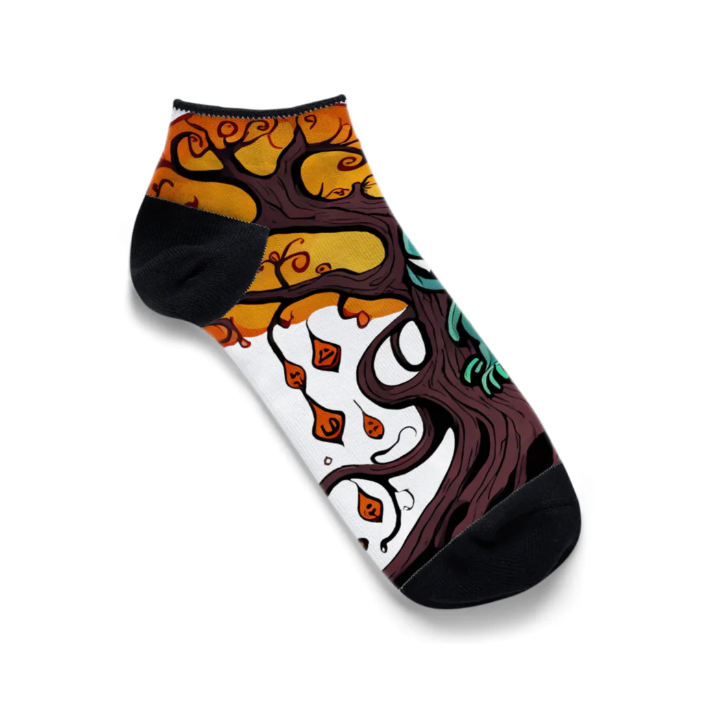 DUCKSTEPPERのHALLOWEEN TREE(A008) Ankle Socks