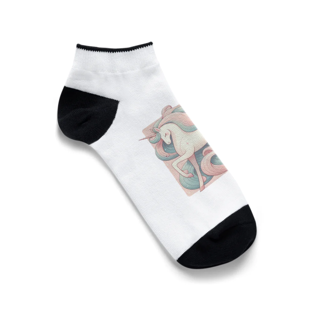 U8man〜ゆーはちまん〜のパステルカラーのユニコーン Ankle Socks