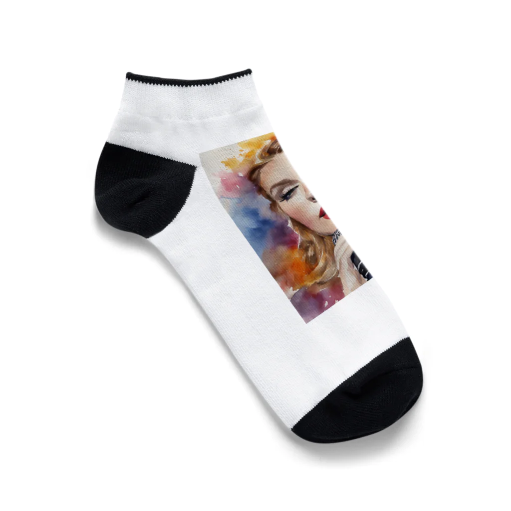 AI職人👨‍🏭のAI「Taylor Swift」水彩 Ankle Socks