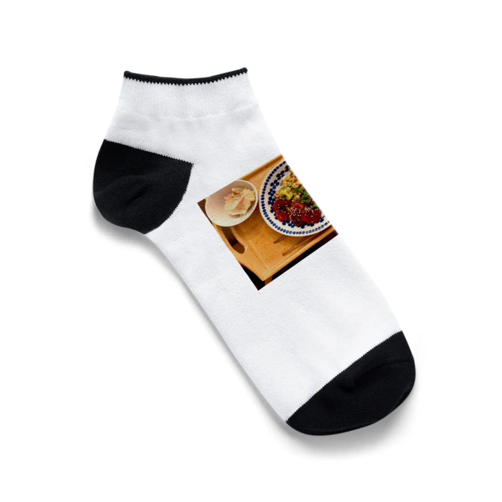 もちもちぺったん🍡🤤中の人のある日のもちご飯 Ankle Socks