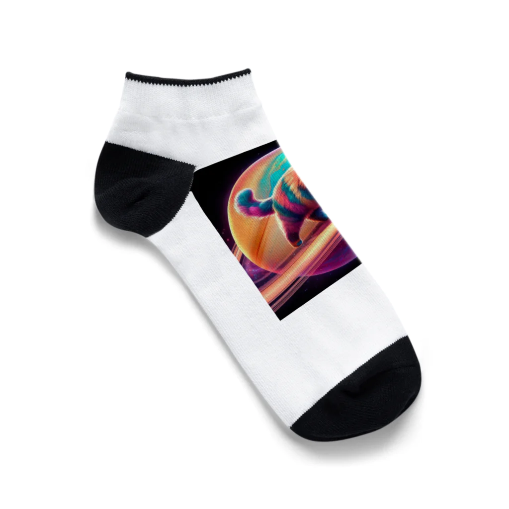 ニャーちゃんショップのスペースキャット Ankle Socks