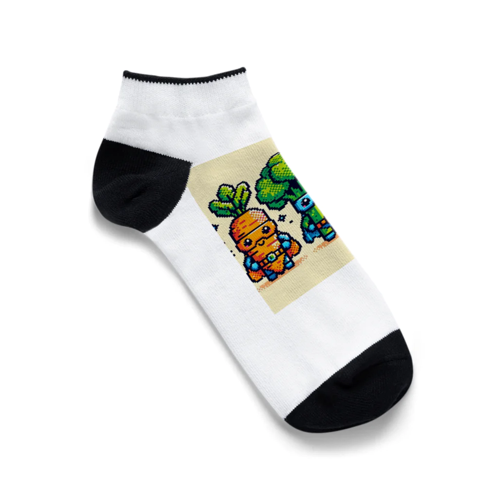 ワワジジドットクラブのドットヒーローになる野菜達A Ankle Socks