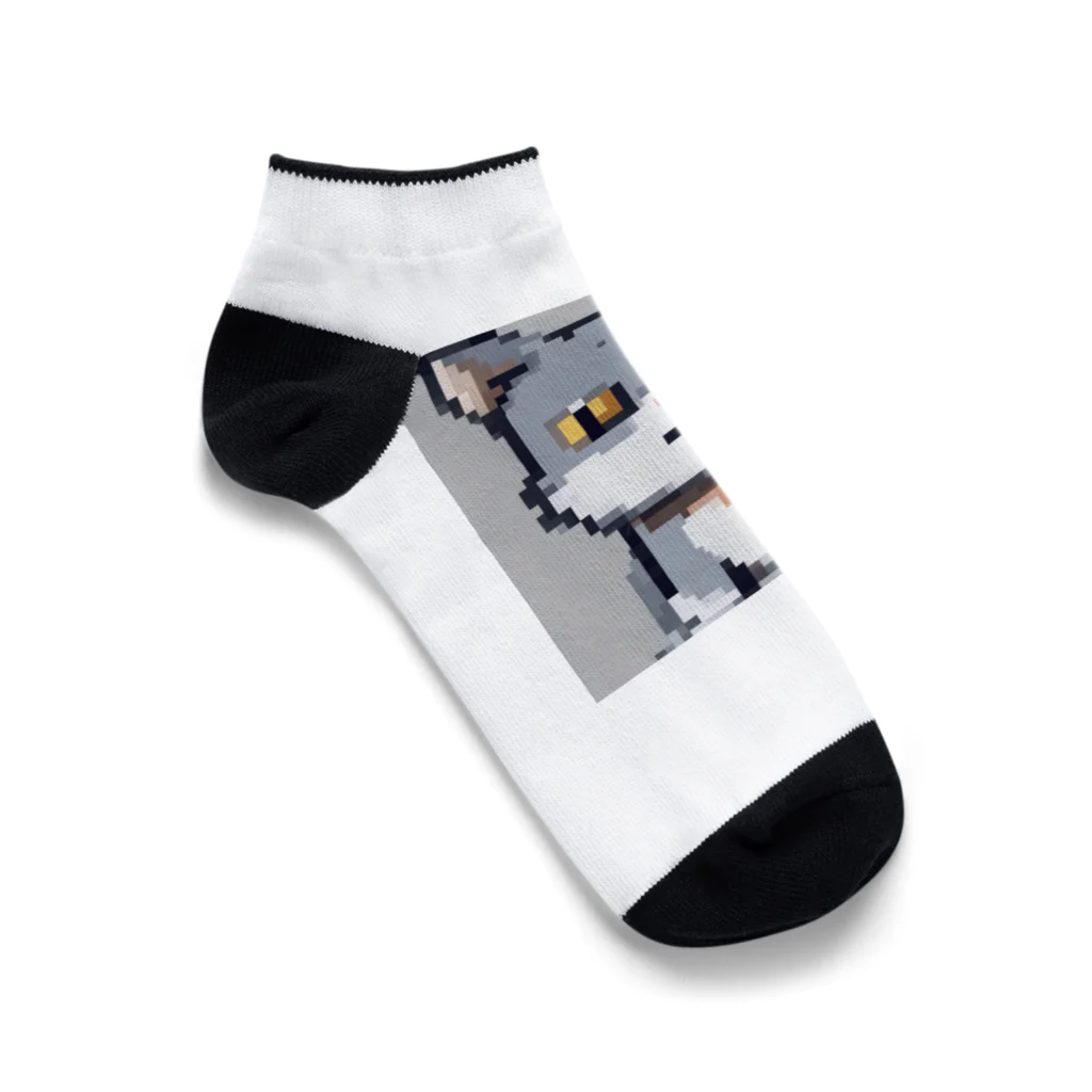 koba777のドット絵ハイイロネコ Ankle Socks