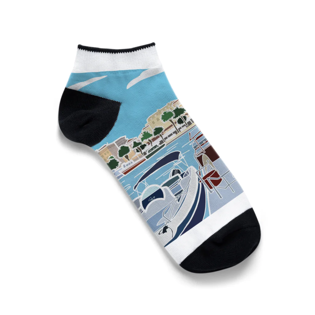 Chantakaのクロアチア　スプリットの港 Ankle Socks