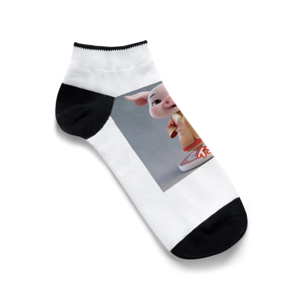 Công ty tròn quây quâyの子豚のブータン Ankle Socks