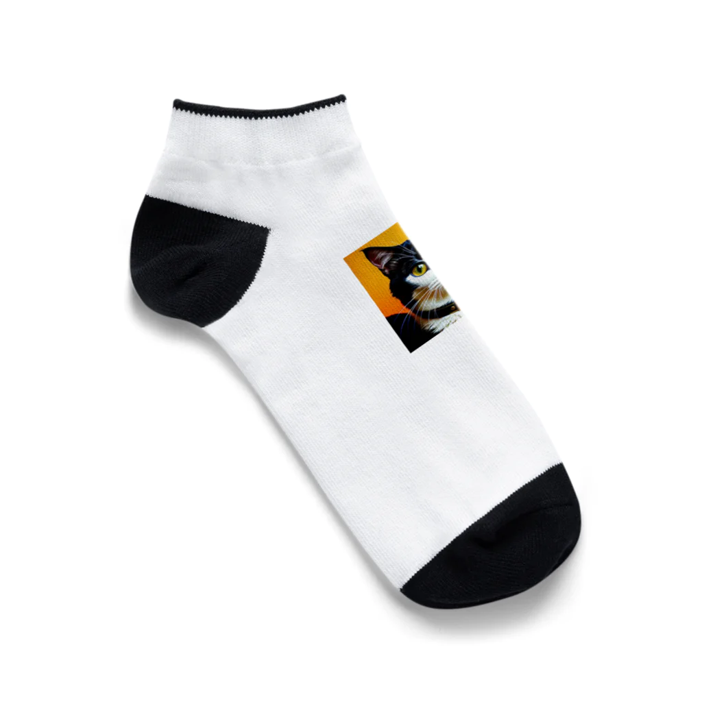 抹茶ラテの普通の猫 Ankle Socks