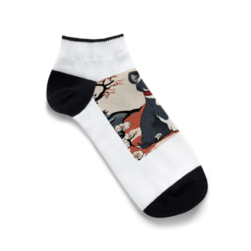 ただjapaneseなだけ🙌の絵巻の犬小町 Ankle Socks