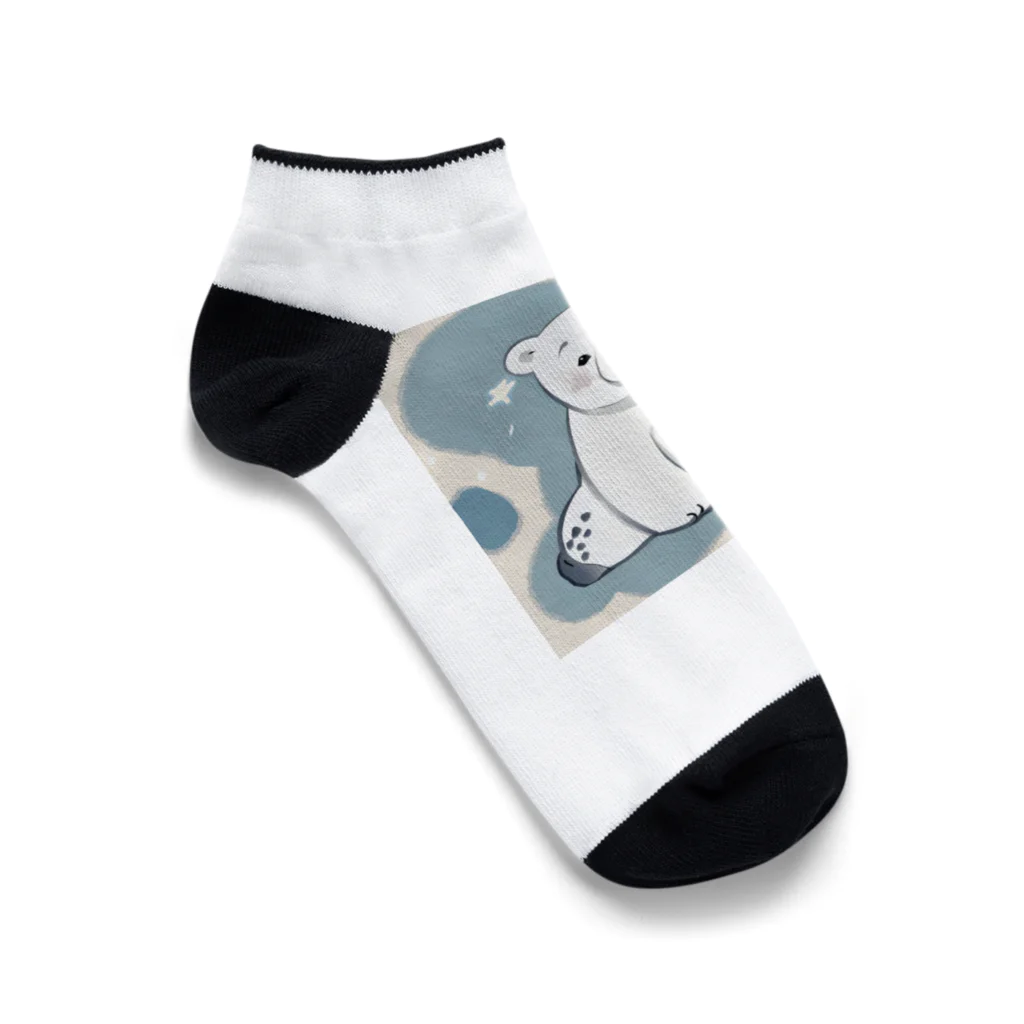 Blue: ユニークな雑貨の宝庫の癒やし効果抜群の白熊ちゃん Ankle Socks