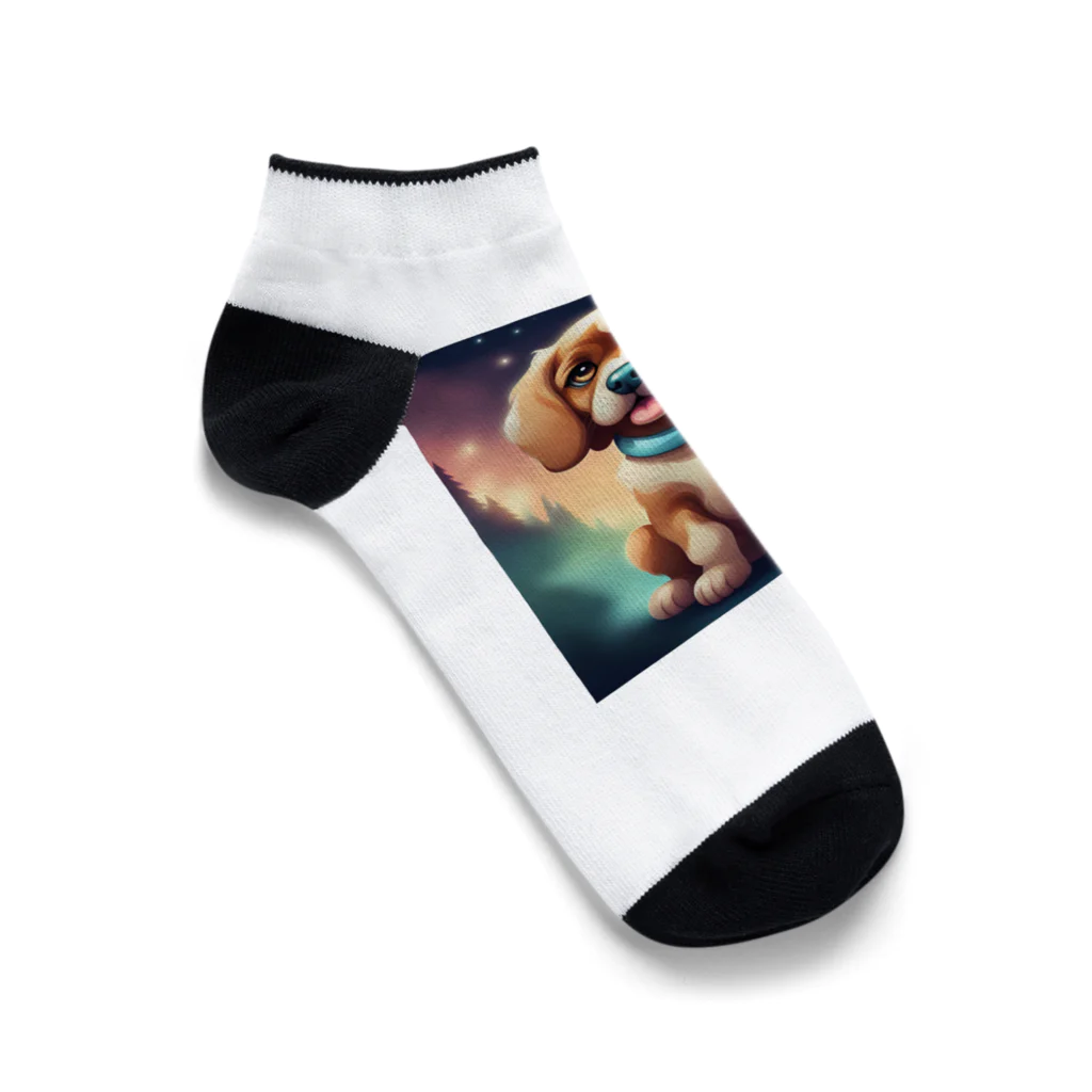 FortuneRiserの愛らしい犬 Ankle Socks