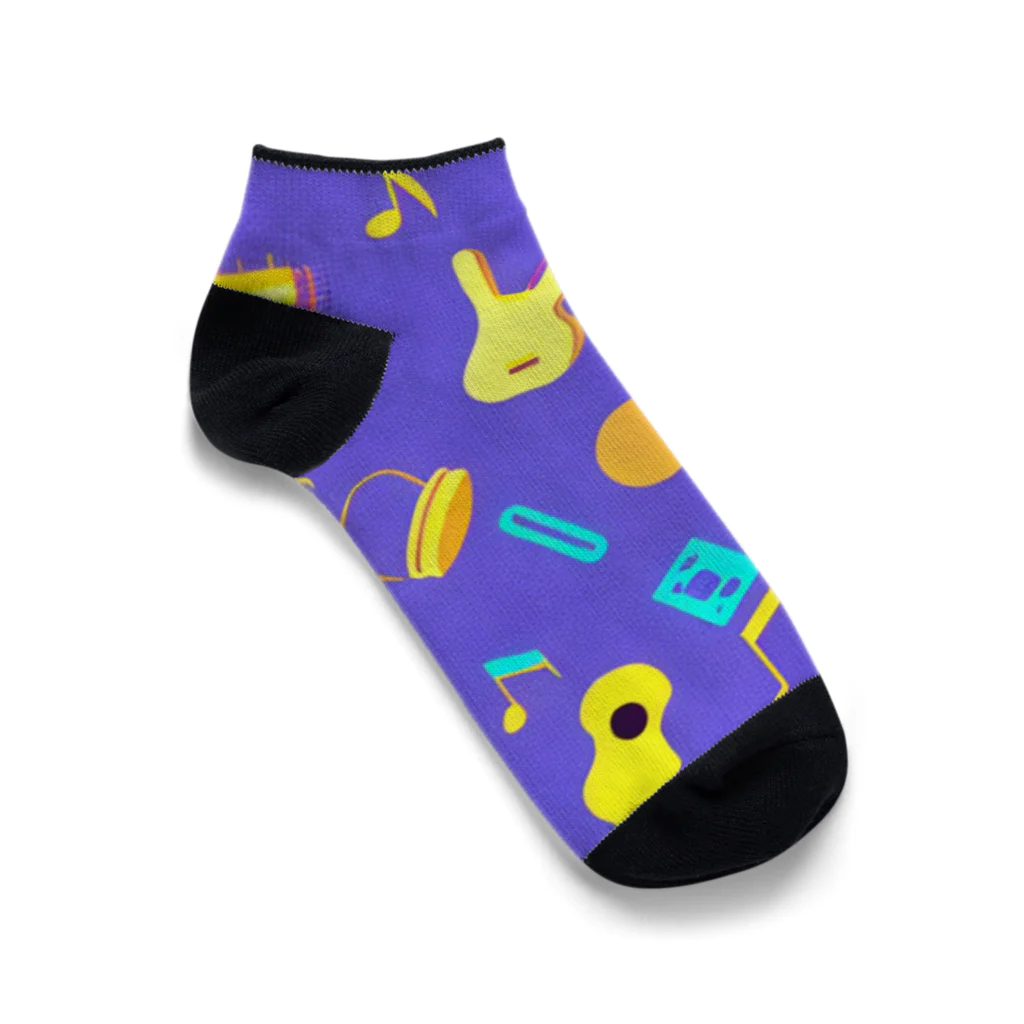 なっつ ふぁくとりーのI LOVE MUSIC 1 Ankle Socks