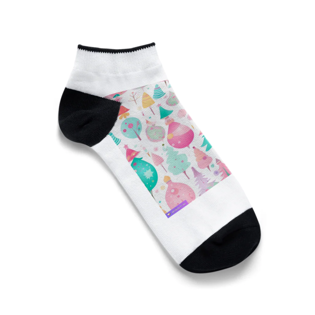 千裕アトリエ（いつもありがとう）のクリスマスのアート Ankle Socks