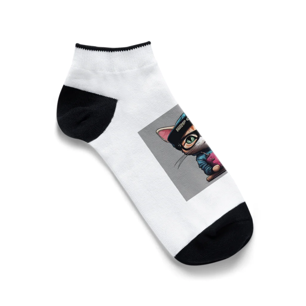 非常口社長のヒップホップ猫 Ankle Socks