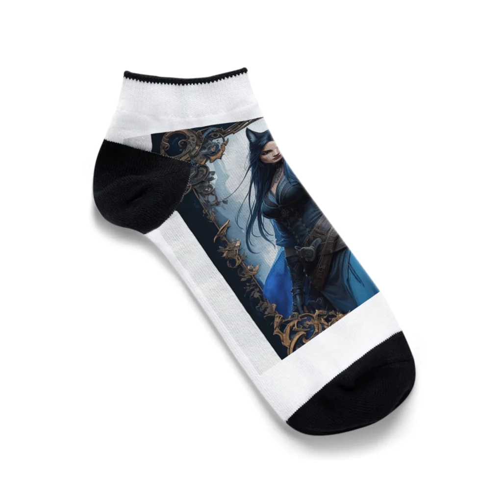 ZZRR12の「狐魔女の蒼き炎」 ： "The Azure Flames of the Fox Witch" Ankle Socks