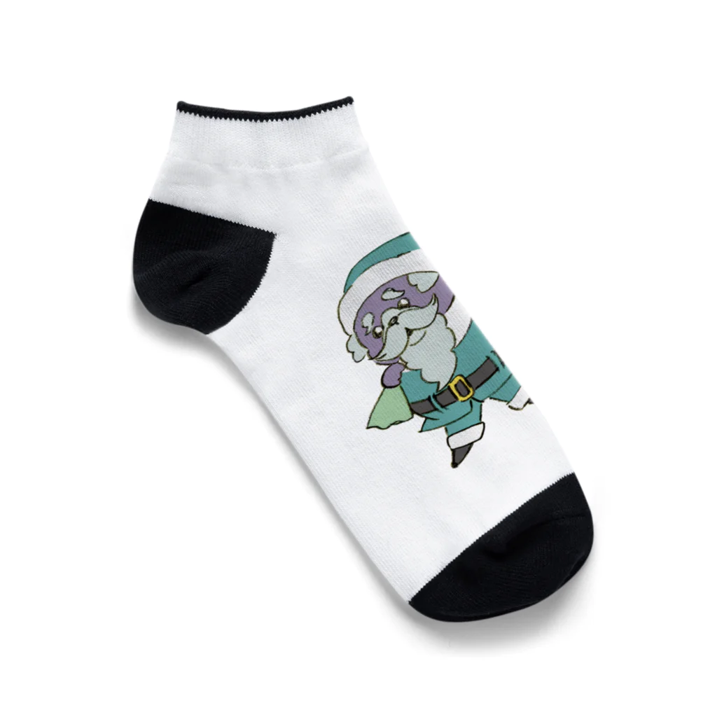 フレブルとパググッズS’IRISERの鼻ペチャクリスマス　黒パグ　 Ankle Socks