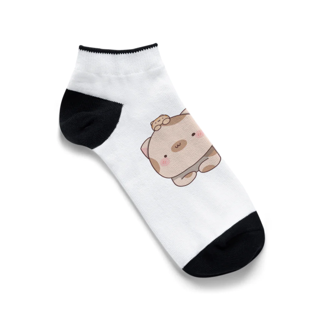 ama_mimi8のぶちと子ねこ Ankle Socks