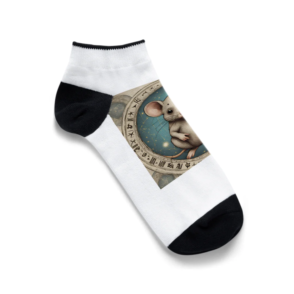 Yoshikoのクリエイトショップの１ばんのりのねずみくん Ankle Socks