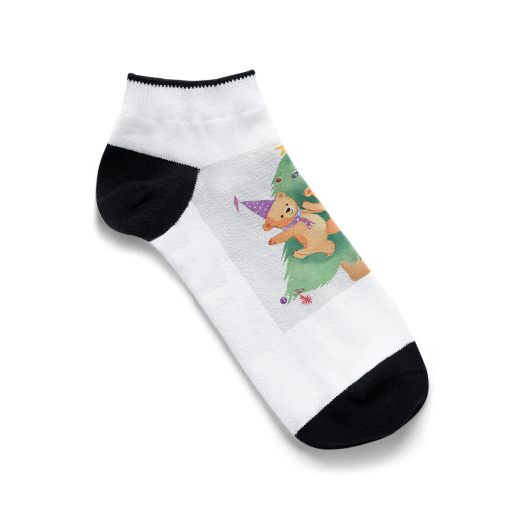 yugorohouseのクリスマスベアーズ Ankle Socks