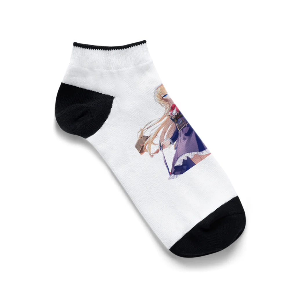 かわいい女の子とシュールな絵のアリスマーガレットちゃん Ankle Socks