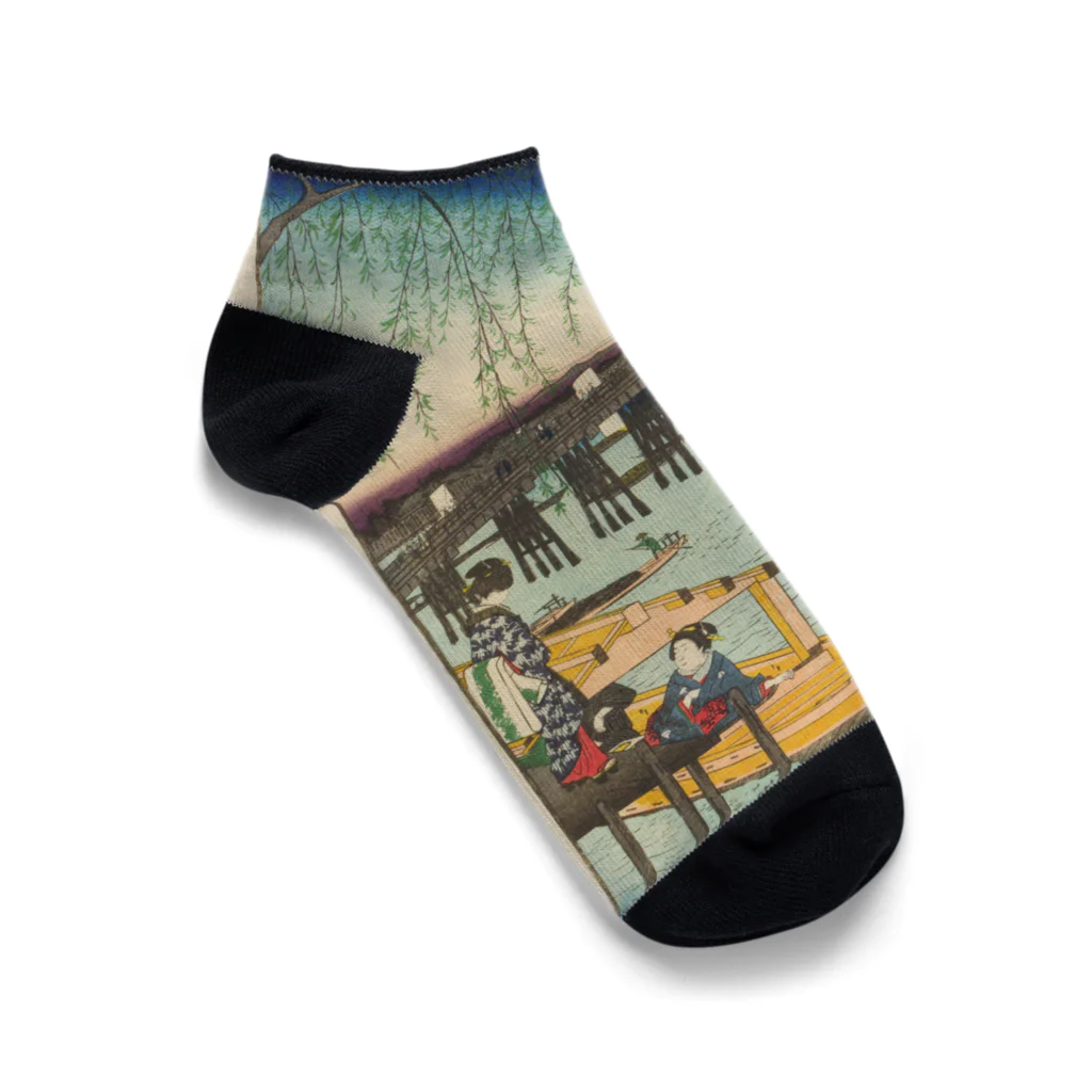 浮世絵屋の広重「冨二三十六景⑥　東都両ごく」歌川広重の浮世絵 Ankle Socks