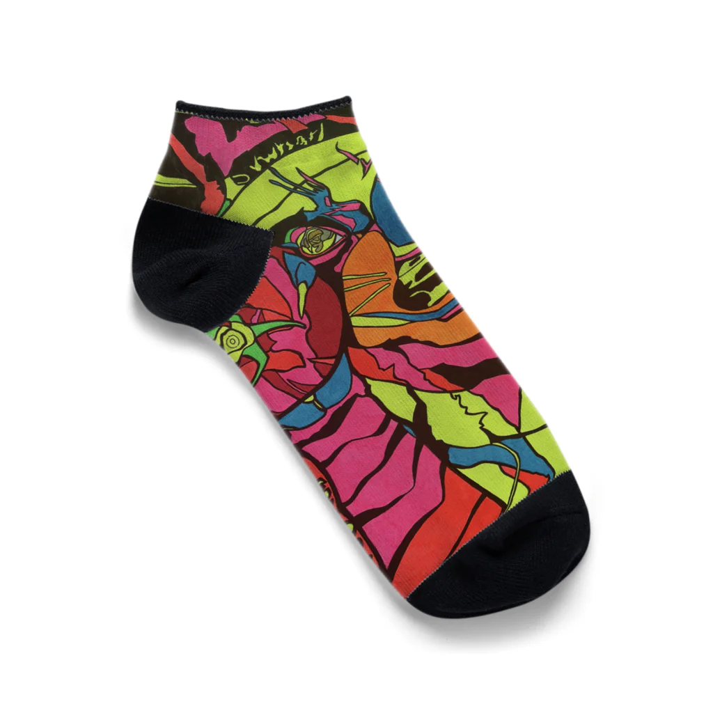 動物絵 Jamanakocic storeのトマトとアライグマカラフルアイテム Ankle Socks