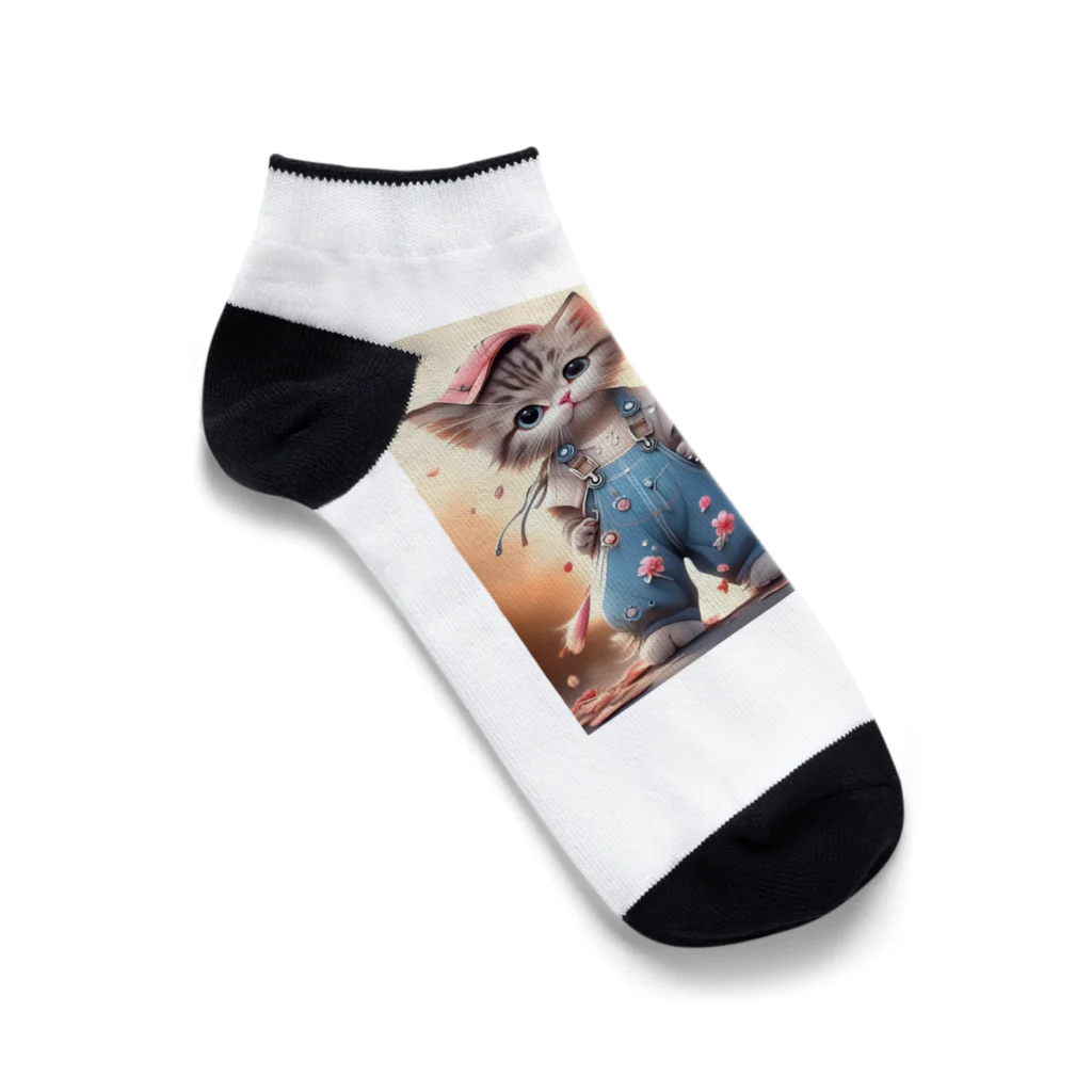 zhaoyushuangの可愛い子猫イラスト Ankle Socks