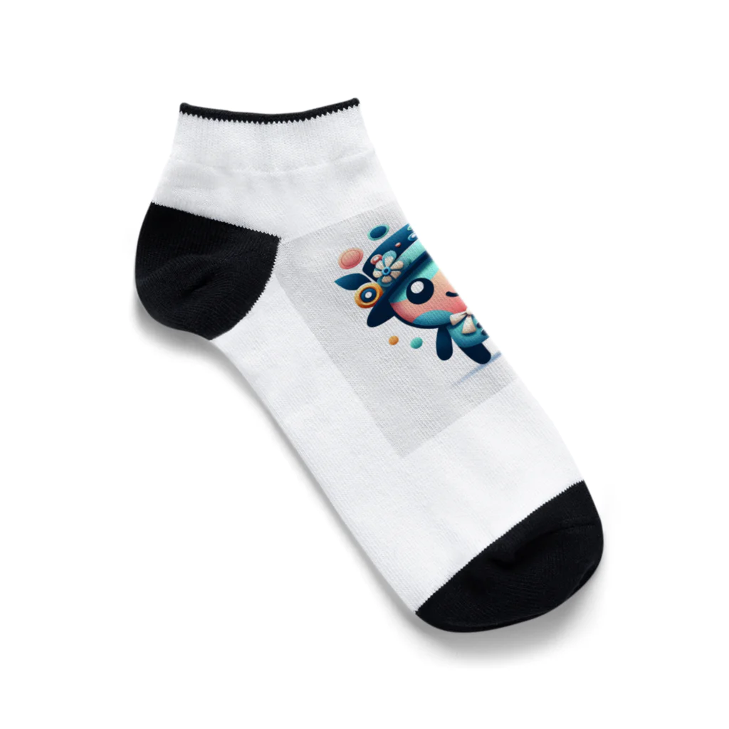 zan0019の寒色のクレヨ君 Ankle Socks