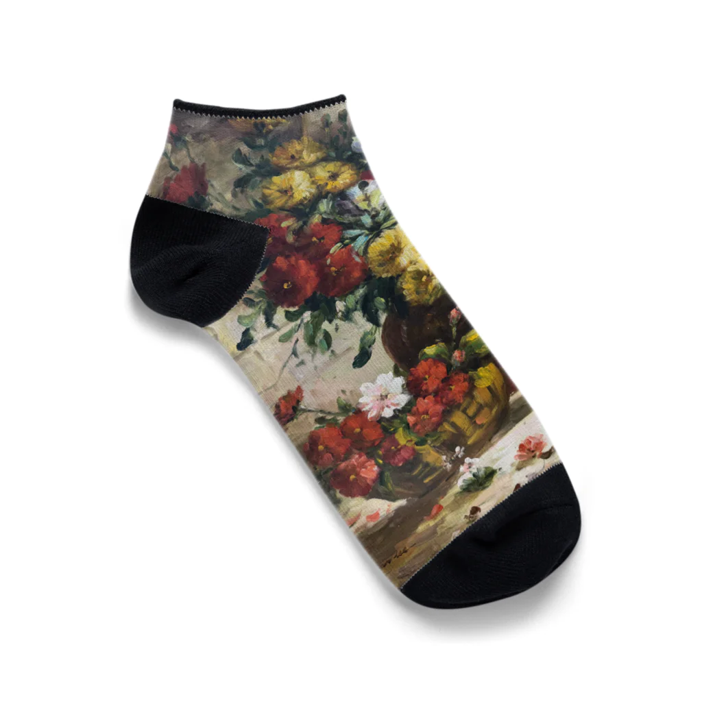 旅するダイスん〈不良芸術家〉の花瓶の花〈油絵〉 Ankle Socks