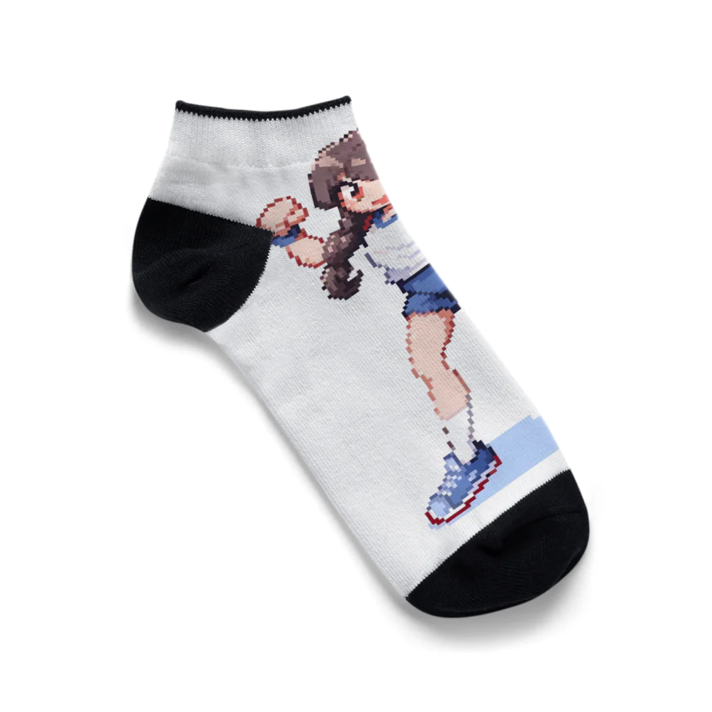 シロクマペンギンのドット絵体操服の女の子 Ankle Socks