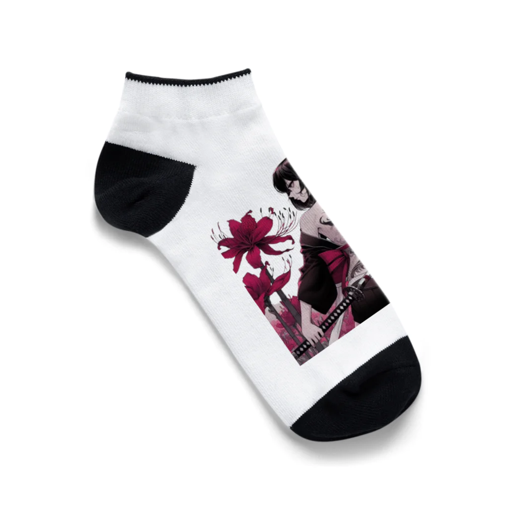 Noir's Cronusの地獄のKatanaGirl Ankle Socks