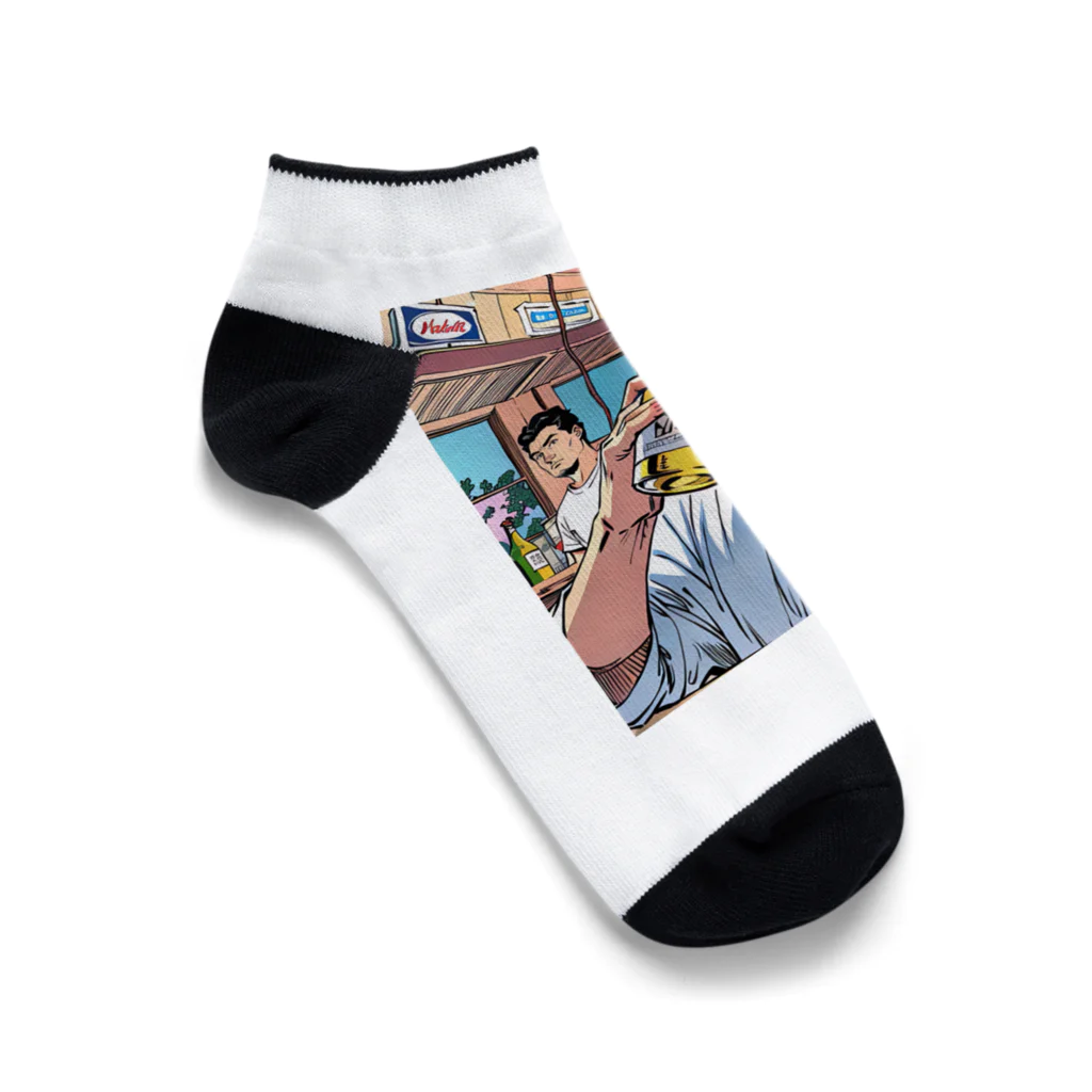 シロクロチャンネル　クロのアメリカン Ankle Socks