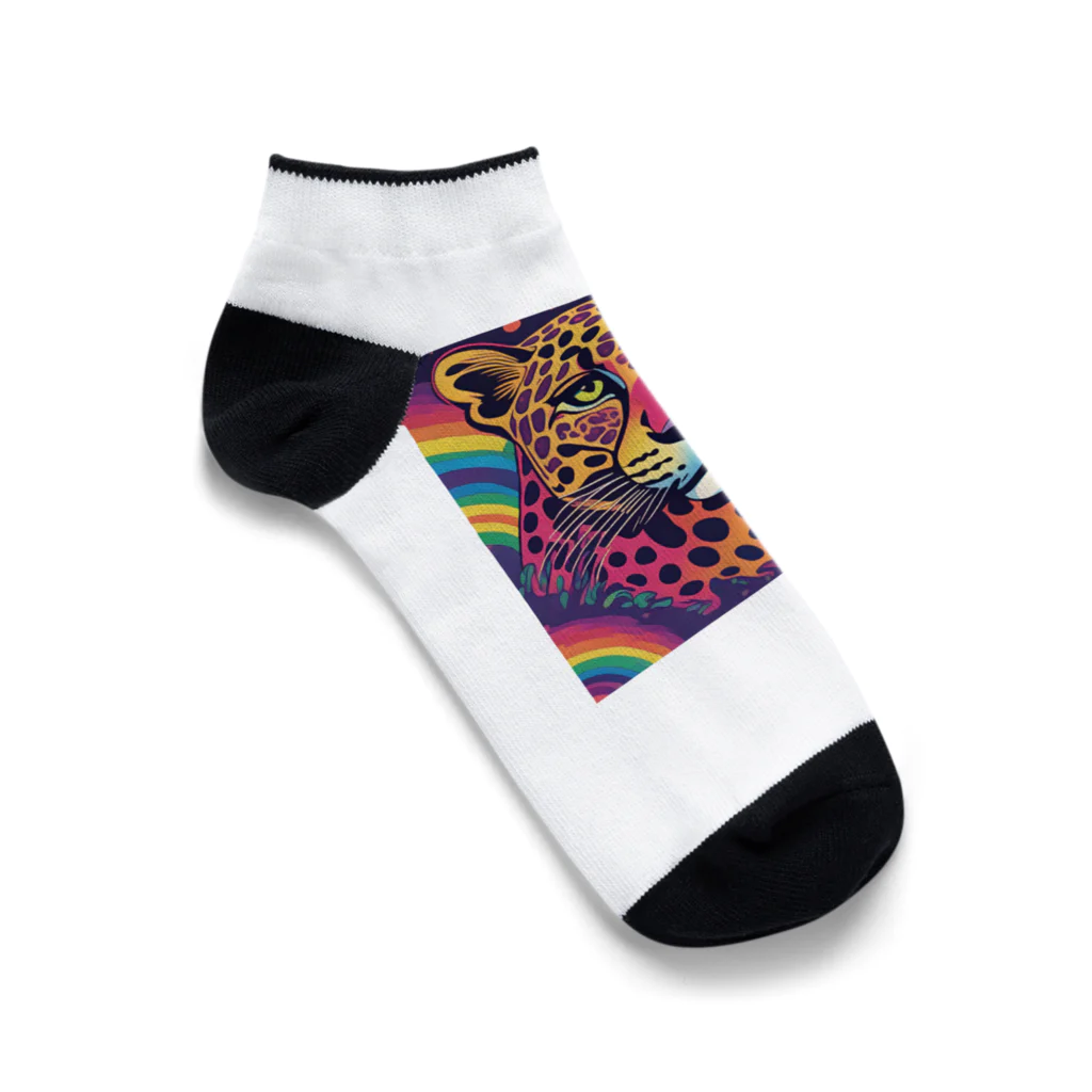 サイケデリックな世界のpsychedelicなヒョウ Ankle Socks