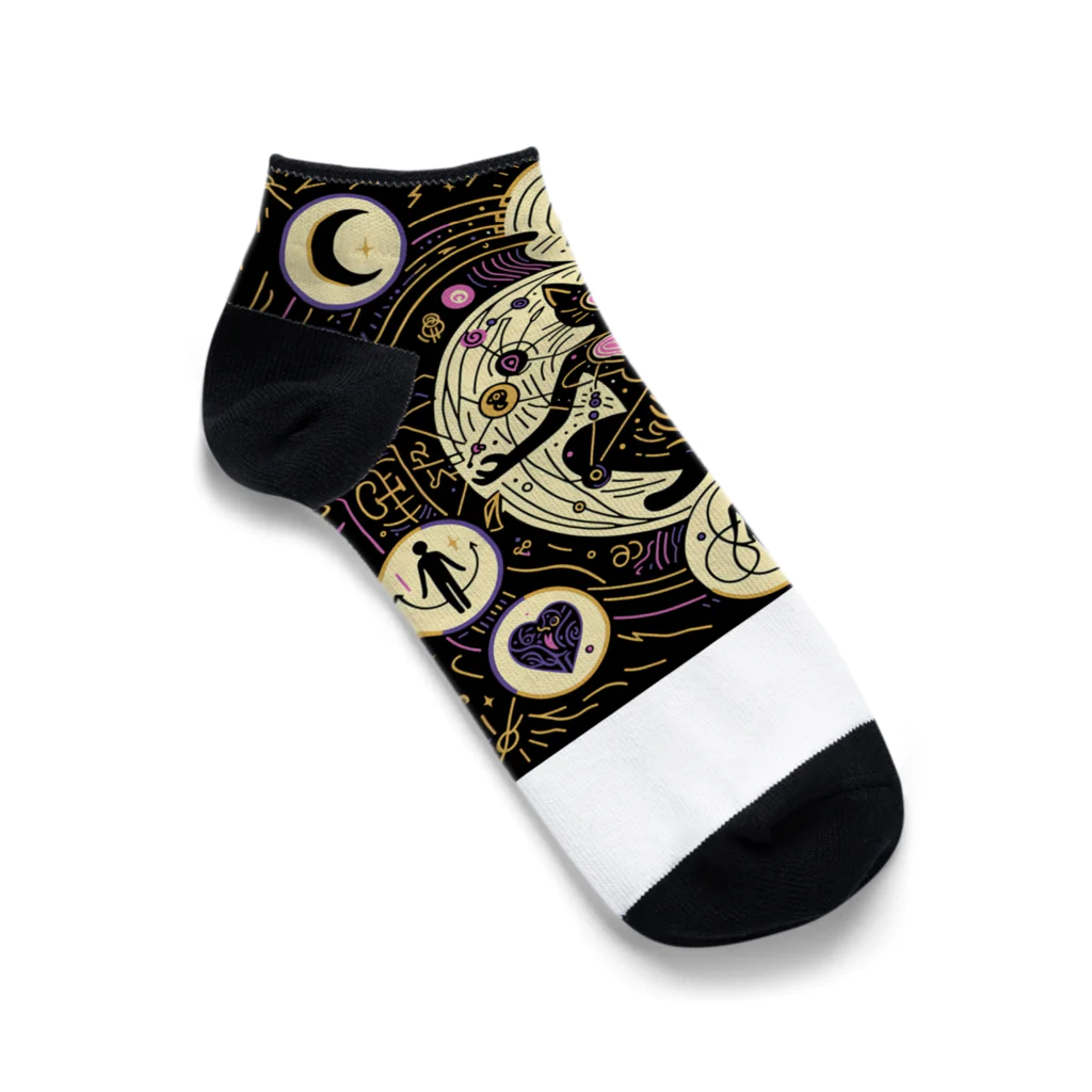 トトベス(T∴B∴M∴)🕊️の気まぐれ黒猫神ベレトちゃん🐈‍⬛恋愛成就の白魔術 Ankle Socks