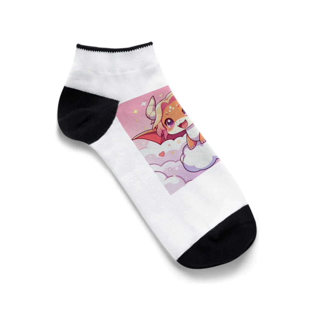 可愛らしいドラゴンのイラストグッズ店のドラゴンキャラクター Ankle Socks