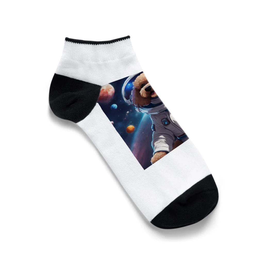 ワンちゃん大好きの宇宙に挑戦するトイプードル Ankle Socks