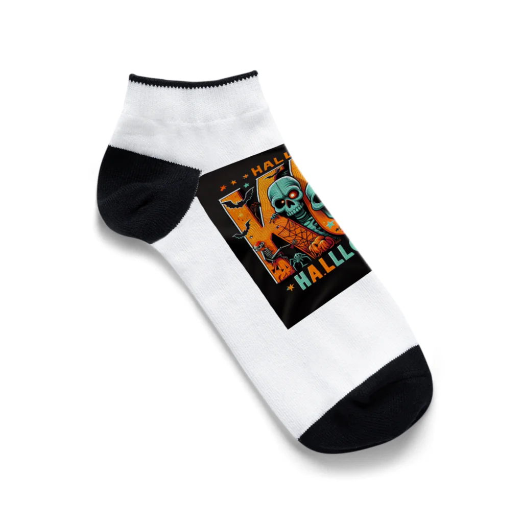 k.a.u.j.7のおしゃれでユニークなハロウィンの風景が広がります Ankle Socks