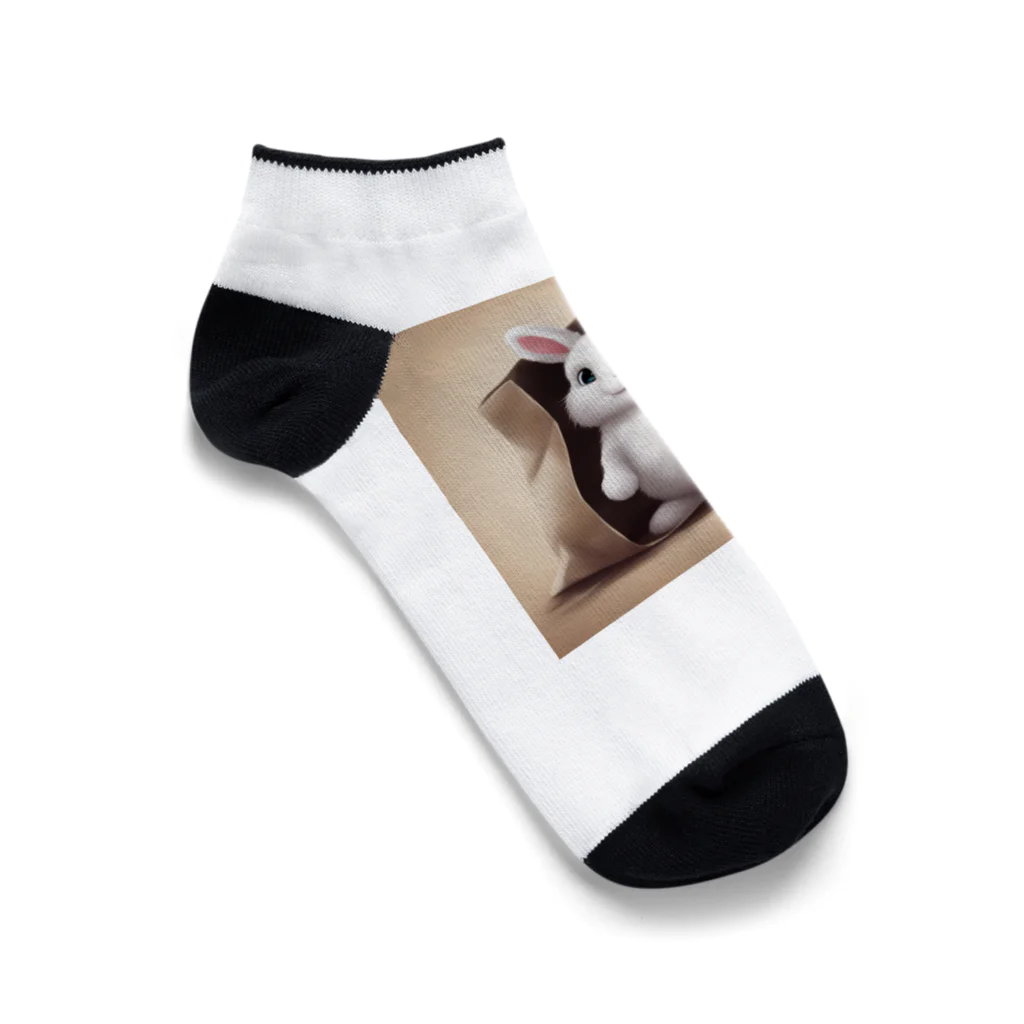 Mioキャンバスの夢工房　 の可愛らしさ100％の袋入りフサフサうさぎ！ Ankle Socks