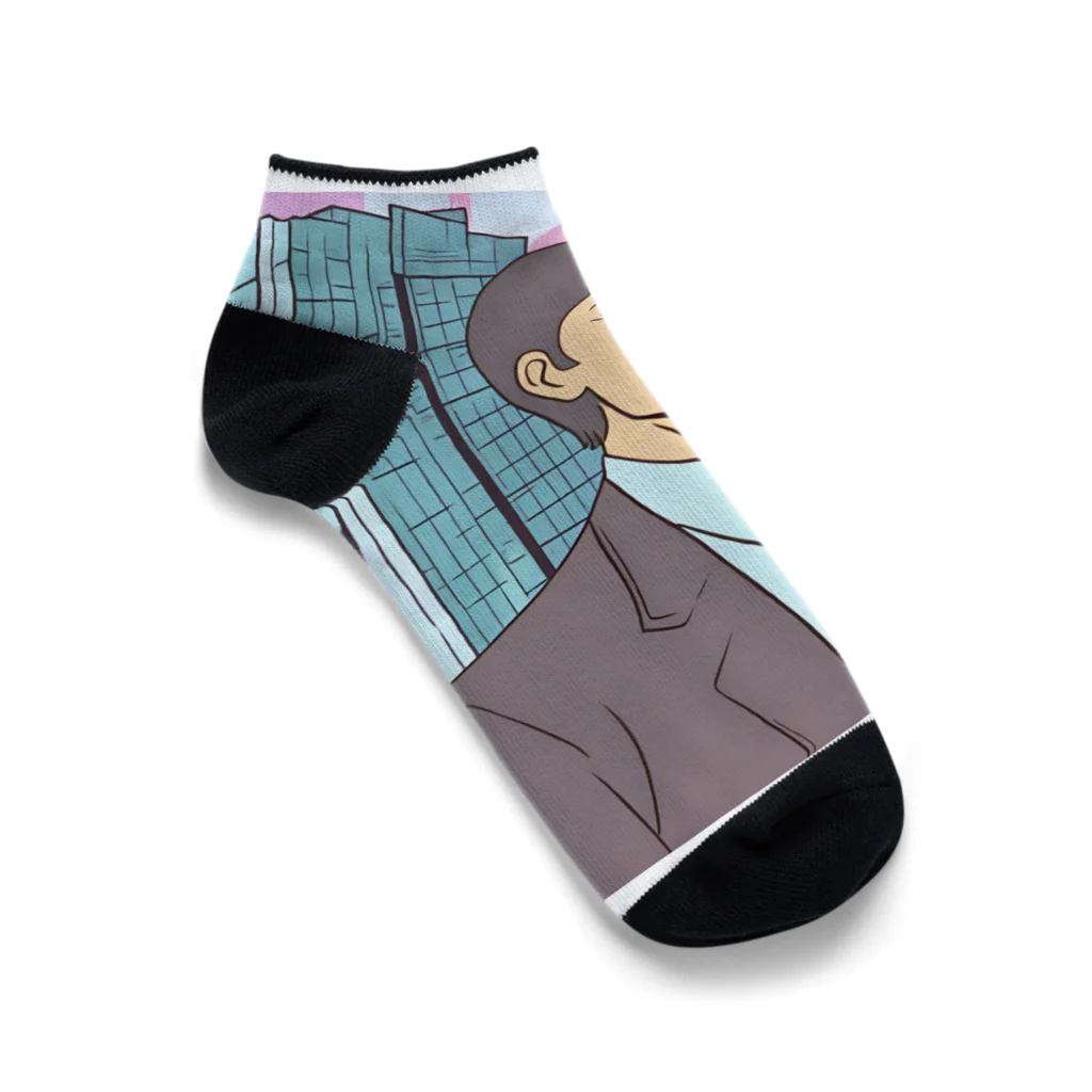 なお（ｻﾗﾘｰﾏﾝ）＠AI使って情報発信中の夕焼けサラリーマン Ankle Socks