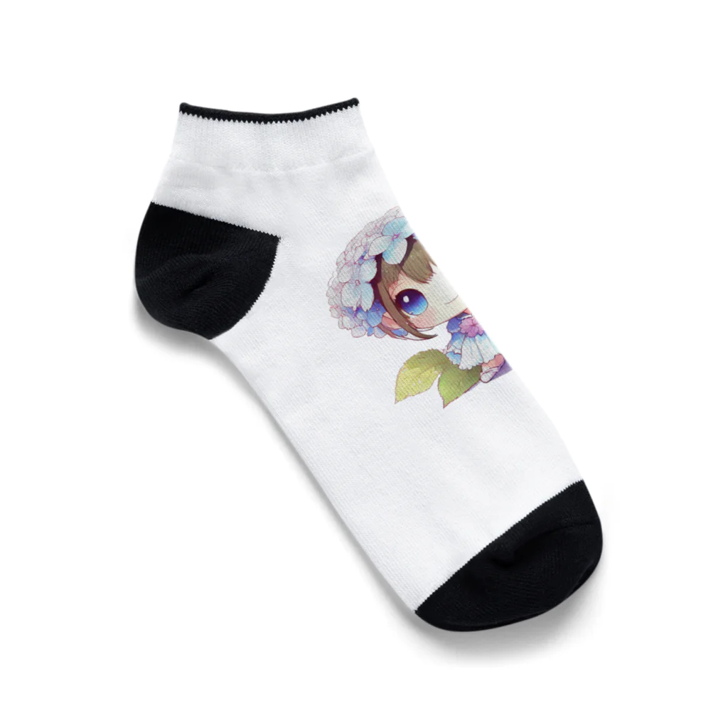 ぱんだまんのあじさい Ankle Socks