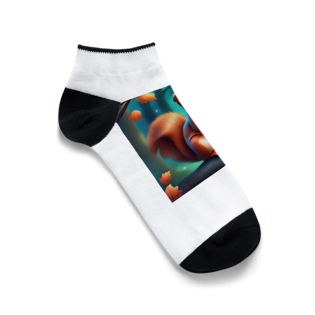 emi0215の可愛いリスのイラストグッズ Ankle Socks