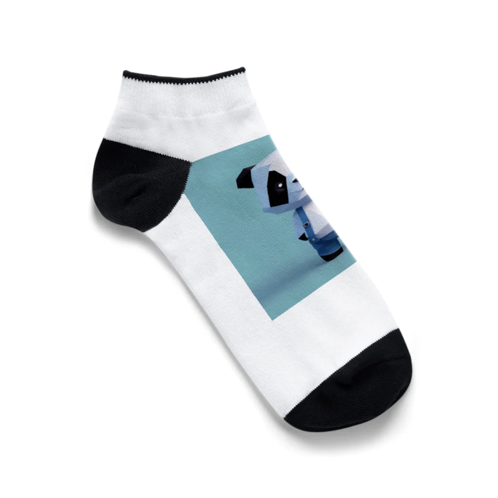 あたらしいぱんだやさんのオーバーオール子パンダ Ankle Socks